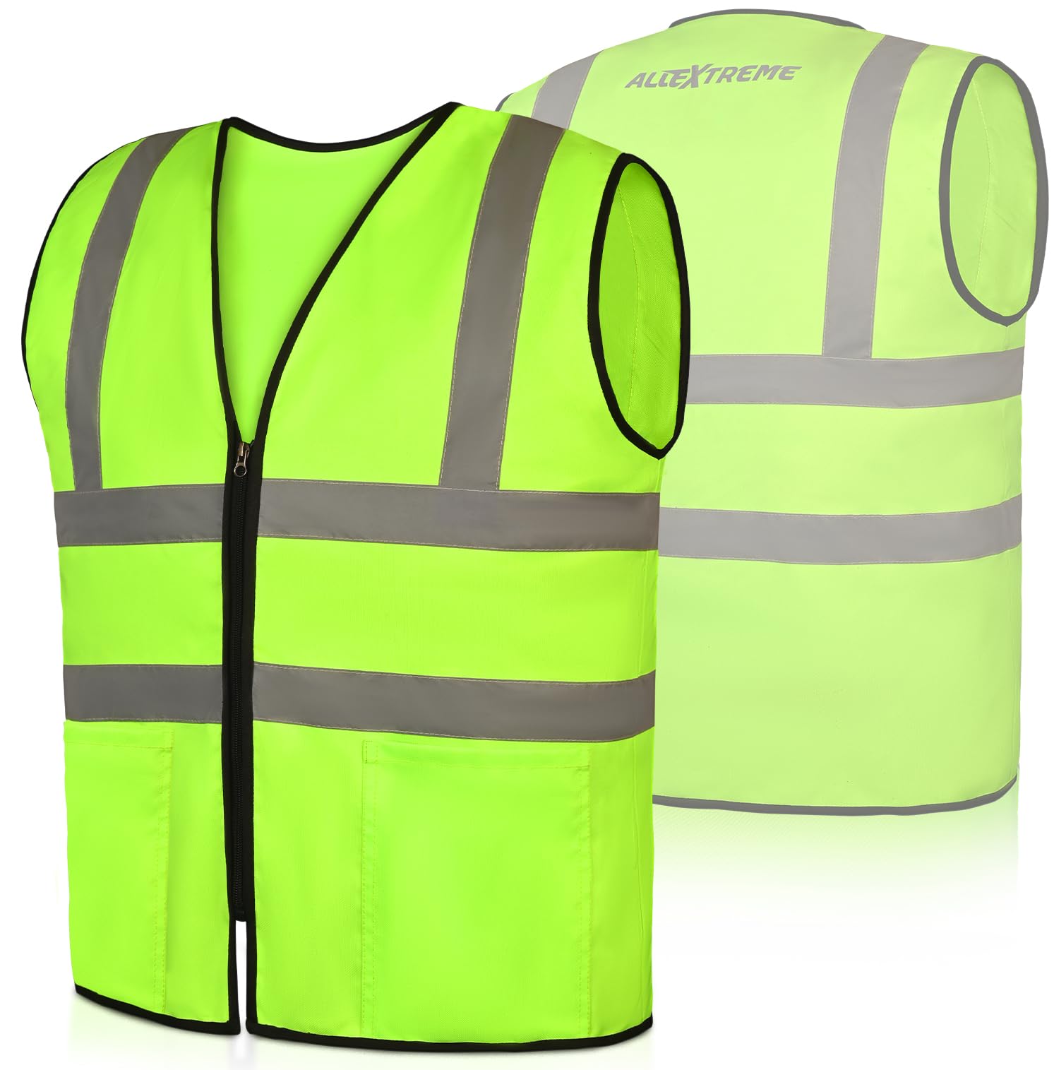 Allextreme Reflective Safety Vest with 600D Polyester 2 Front